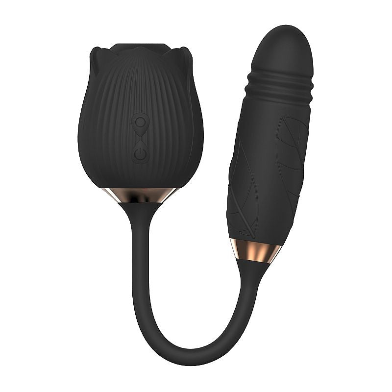Ponto G e Vibrador Clitoral, Modos de Vibração Frente e Traseira - Forma Rosa - SI