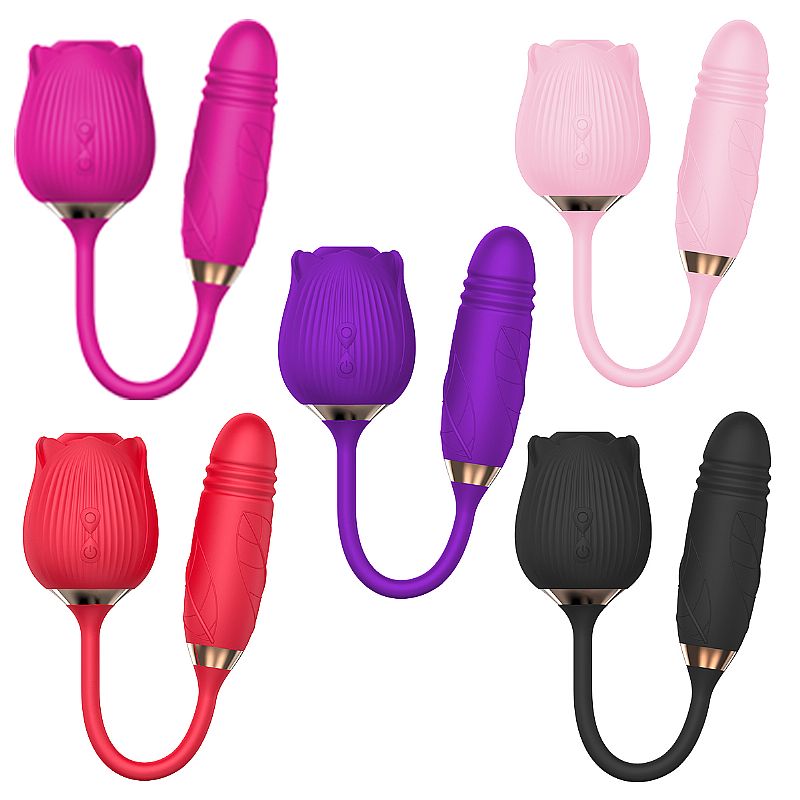 Ponto G e Vibrador Clitoral, Modos de Vibração Frente e Traseira - Forma Rosa - SI