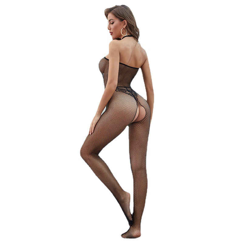 Conjunto de Lingerie de Rede com Strappy – Tamanho Único (Veste P ao G)