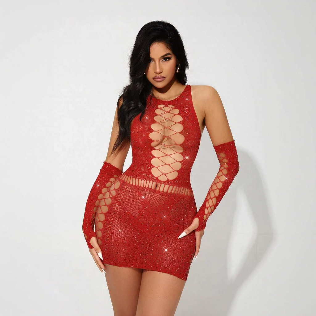 Body Lingerie Transparente com Tule – Sensual Feminino – Tamanho Único