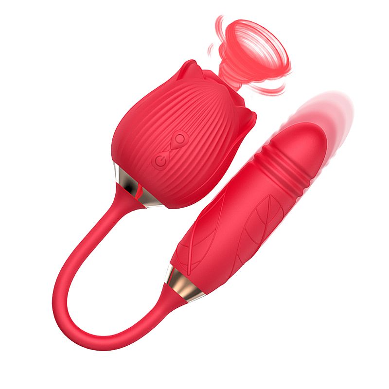 Ponto G e Vibrador Clitoral, Modos de Vibração Frente e Traseira - Forma Rosa - SI