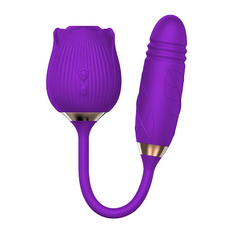 Ponto G e Vibrador Clitoral, Modos de Vibração Frente e Traseira - Forma Rosa - SI