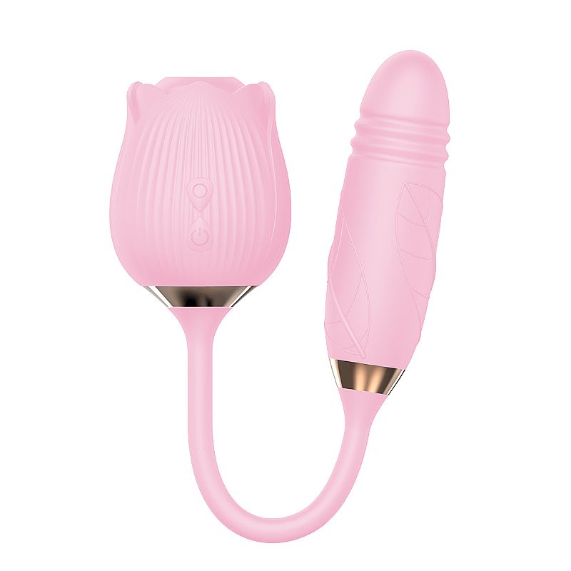 Ponto G e Vibrador Clitoral, Modos de Vibração Frente e Traseira - Forma Rosa - SI